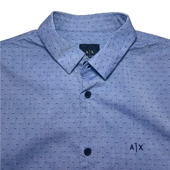 ⚡️SOLD⚡️Armani Exchange Men's Youth Ditsy-Print Dobby Shirt Slim Fit Button Down - Picture 5 of 16